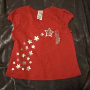 Vintage Y2K Gymboree Puff Cap Sleeve Falling Star T-shirt 18-24M NWOT 4th July